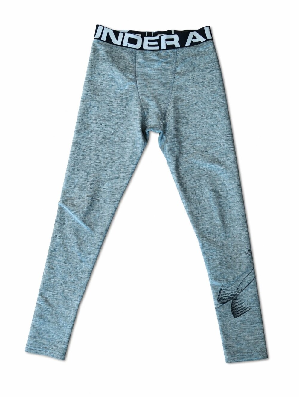 Under Armour Kids Light Grey Heather Performance Leggings Large